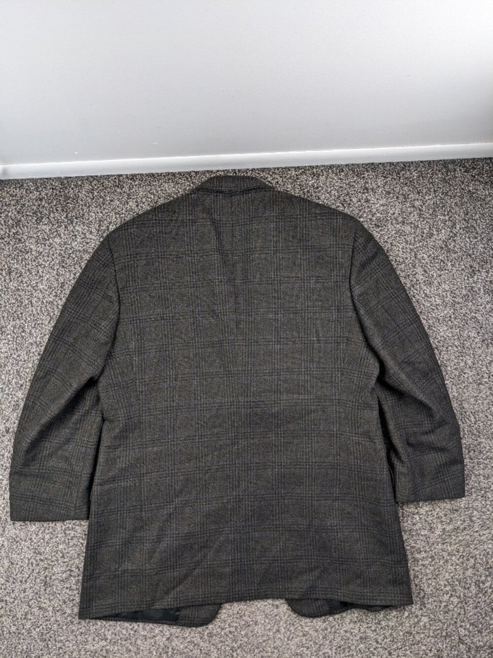 Canali Sport Coat Blazer Tweed Wool Glen Windowpane Plaid Brown Blue 44R - Picture 7 of 11